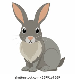  Сute bunny .Colorful illustration rabbit.Greeting card Happy Easter for decorative, banner, poster, card. Vector illustration on white background