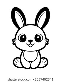 Bunny coloring page vector design