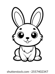 Bunny coloring page vector design