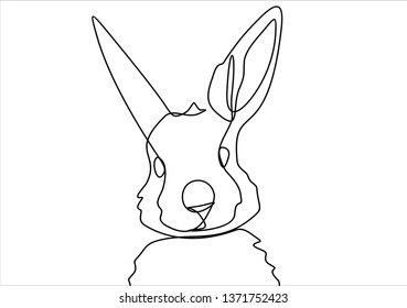 Bunny. Continuous line