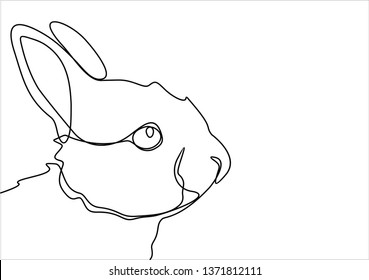 Bunny. Continuous line