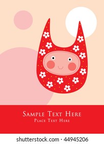 bunny costume doodle greeting card