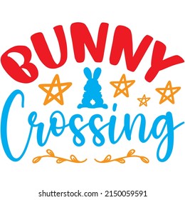 Bunny Crossing t-shirt design ,vector file.