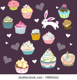 bunny with cupcake design