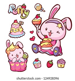 Bunny - cupcake elements set