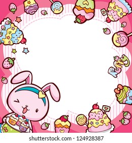 Bunny - cupcake vector illustration