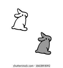 Bunny cute animals sketch color