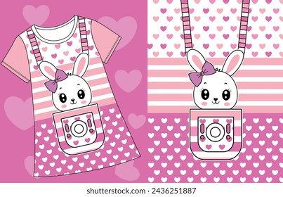 bunny cute girl graphic tees design