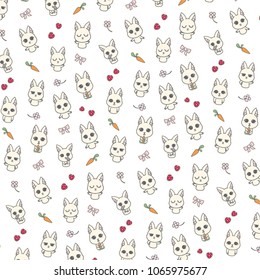 Bunny Cute Pattern Vector Illustration