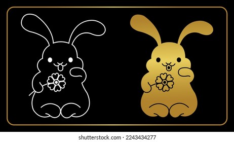 Bunny daisy Easter flower love rabbit.