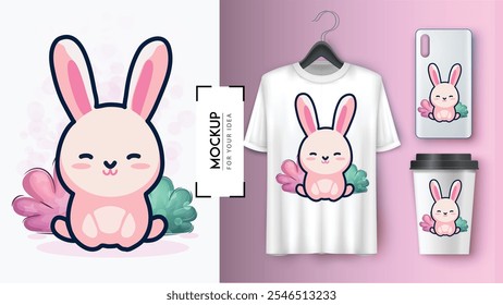 Bunny Design For T-Shirt, Phone And Tumbler 