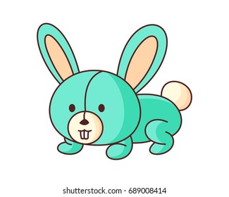 Bunny Doll Cute Cartoon Vector Illustration. 