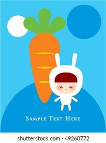 bunny doodle with carrot