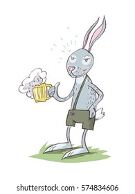 Bunny Drinking Beer
