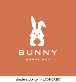 bunny dumpling logo vector icon illustration