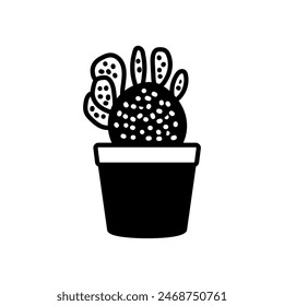 Bunny Ear Cactus Isolated Icon, vector illustration