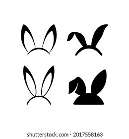 Bunny ear icon design set bundle template isolated