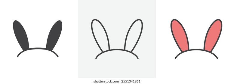 Bunny ear icon pack. Vector illustration. EPS10