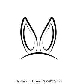 Bunny ear icon Symbol mark in Outline style