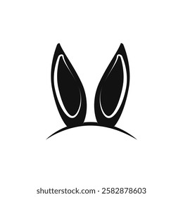 Bunny ear icon Symbol mark in Outline style