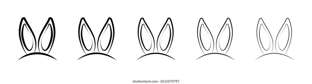 Bunny ear icon Symbol mark in Outline style