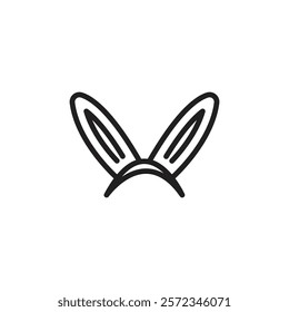 Bunny ear icon Vector flat thin line illustration