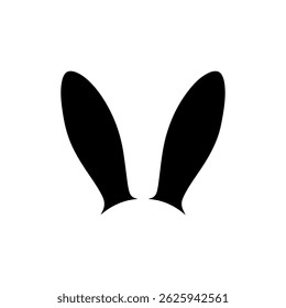 Bunny ear  silhouette icon vector flat design.