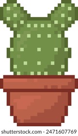 bunny ears cactus vector pixel art , isolated
