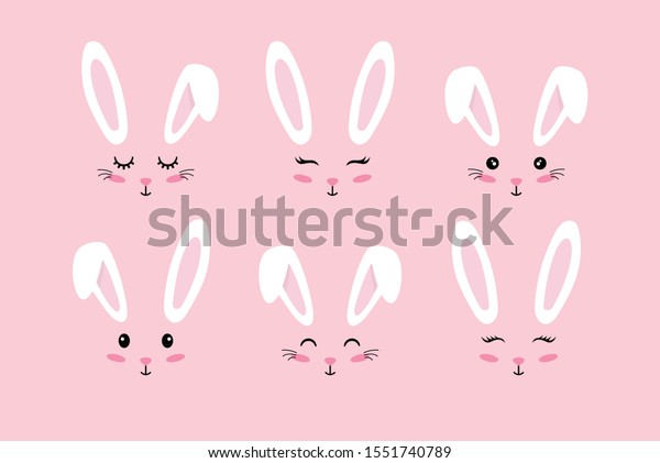 Bunny ears. Easter\
Bunny face mask. Vector