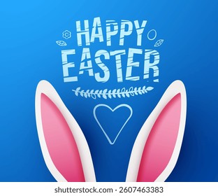 Bunny ears. Happy Easter banner. Vector illustration. Vector illustration