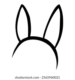 Bunny ears headband doodle vector. Vector illustration