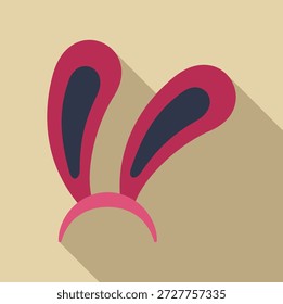 Diadema de orejas de conejo para disfraz de Pascua o accesorio de fiesta, renderizado en diseño plano