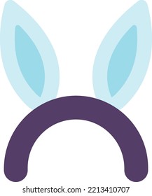 bunny ears headband illustration in minimal style isolated on background