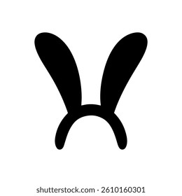 Bunny ears headband silhouette vector flat illustration design.