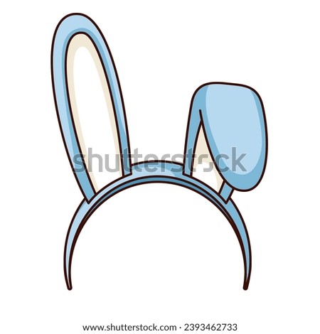 Bunny ears headband vector illustration. Cartoon isolated retro Xmas sticker and photo booth props, cute winter rabbit accessory for head, headband decoration for Christmas masquerade costume
