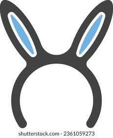Bunny Ears Icon image. Suitable for mobile application.