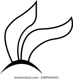 bunny ears icon, Rabbit ear silhouette, Easter hare pictogram. Cute bunny ears headband for Easter, rabbit costume mask, festive decoration for head. on transparent background, for greeting card.