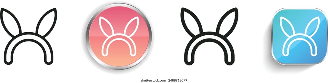 bunny ears icon. Thin Linear, Regular and Button Style Design Isolated On White Background