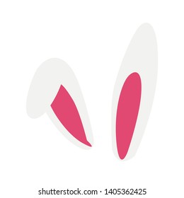 Bunny ears. Icon. Bunny. White background. Vector illustration. EPS 10.