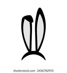 Bunny ears icons. Easter Bunny Ear Mask. Isolated. Vector