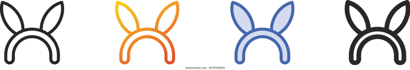 bunny ears icon.Thin Linear, Gradient, Blue Stroke and bold Style Design Isolated On White Background