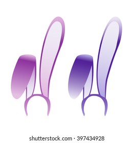 Bunny ears mask lilac and purple, decoration on the head