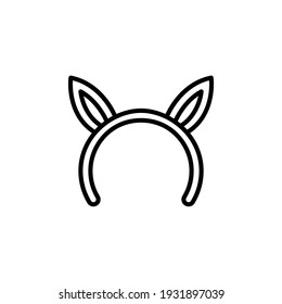 Bunny Ears Outline Icon.carnival And Tool Vector Illustration On White Background