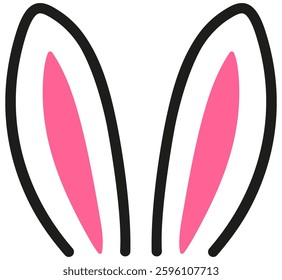 Bunny ears, rabbit icon - stock vector