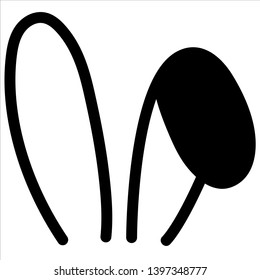Bunny Ears, rabbit icon vector isolated