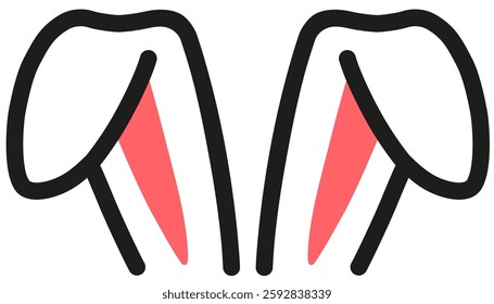 Bunny ears, rabbit icon - vector