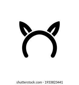 bunny ears solid Icon.carnival and tool vector illustration on white background