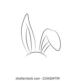 Bunny ears vector sexy logo. Happy Easter rabbit ears graphic icon. 