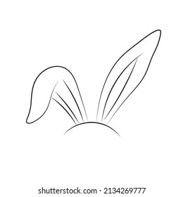 Logo sexy vector de orejas conejitas. Icono gráfico de las orejas de conejo de Pascua Feliz. 