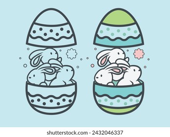Bunny easter background, illustration easter, funny bunny, vector background wallpaper